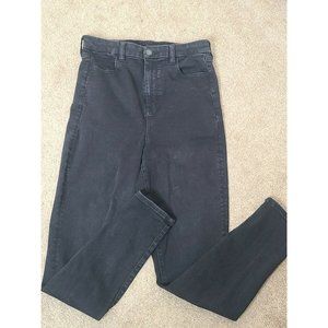 American Eagle Jegging Curvy Highest Rise Jeans Womens Size 10 Black Dark Wash